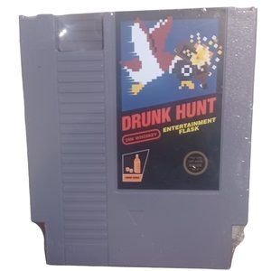 Ink Whiskey " Drunk Hunt " Retro Game Flask